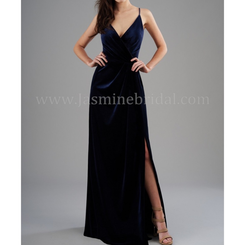 By Jasmine Blue Velvet Gown
